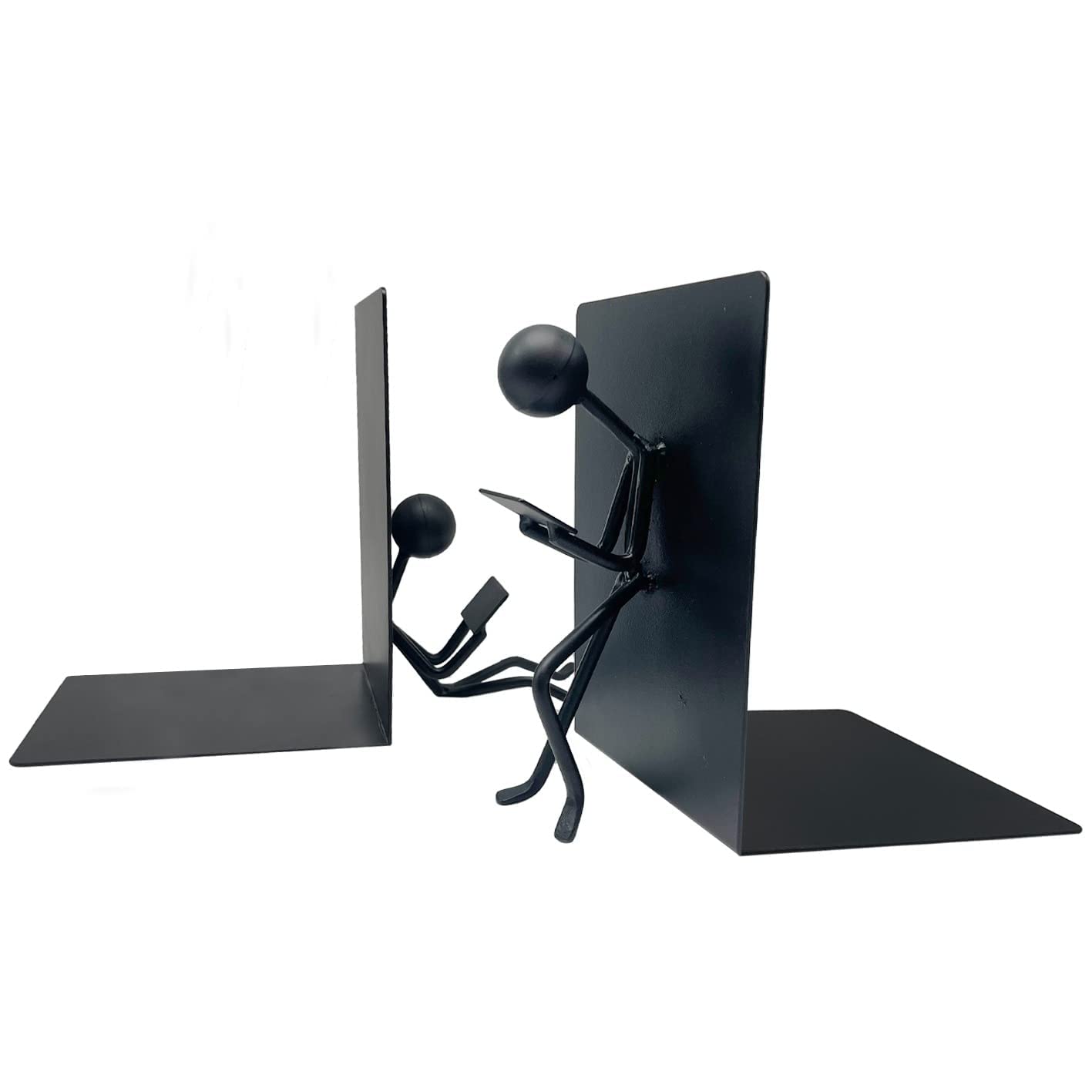 Ottimo Heavy Duty Metal Unique Office Desk Bookends for use as Bookshelf Decor, Home, Office or Kitchen Shelves. Unique, Cute and Decorative Book Stopper to Hold Books, Great Gift Idea