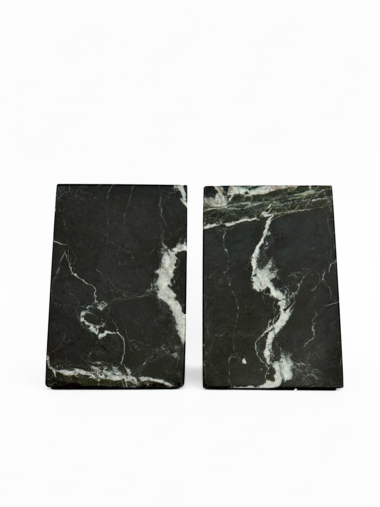 Ottimo Polished 100% Natural Marble Heavy Stone bookends for use as Bookshelf Decor, Home, Office or Kitchen Shelves. Heavy, Triangular,and Modern Decorative Book Stopper with Silicone Anti-Slip Pads Black Gold