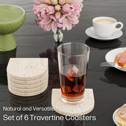 Ottimo Set of 6 Travertine Stone Coasters
