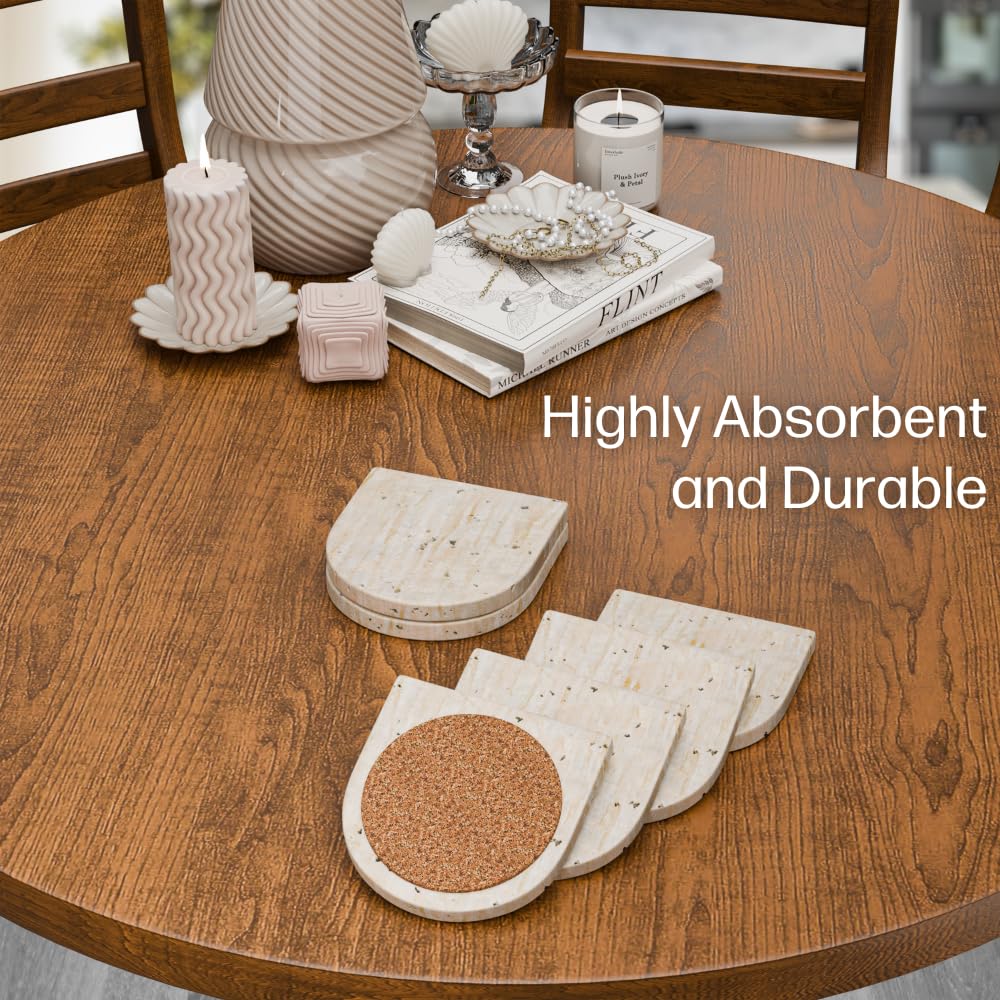 Ottimo Set of 6 Travertine Stone Coasters